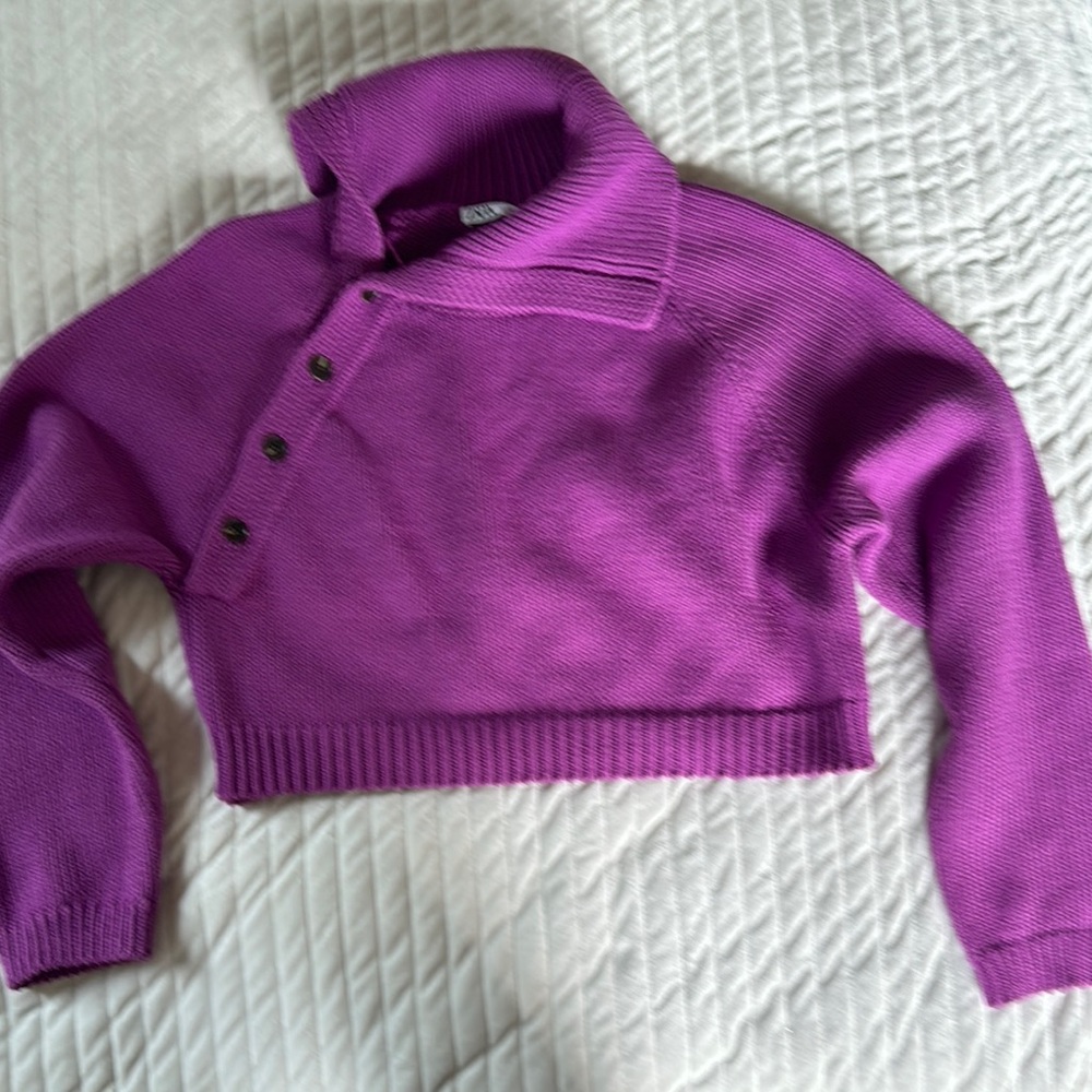 Purple Cropped Sweater
